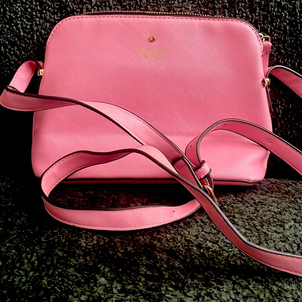 Kate Spade New York Harper Pebbled Leather Crossbody Shoulder Bag (pink)
